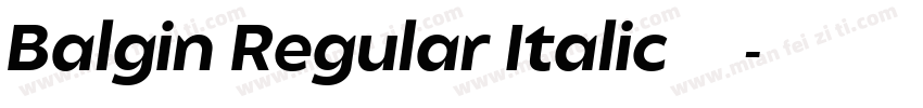 Balgin Regular Italic 语言英文字体转换